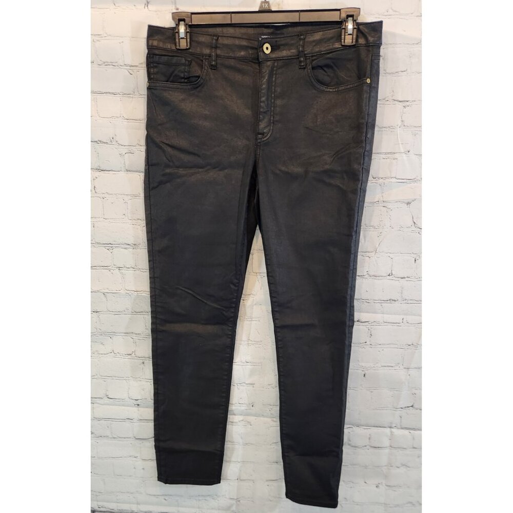Tommy Hilfiger Jeans Greenwich Skinny Mid-rise Stretch Black Wax Denim Womens 14 - Picture 2 of 13